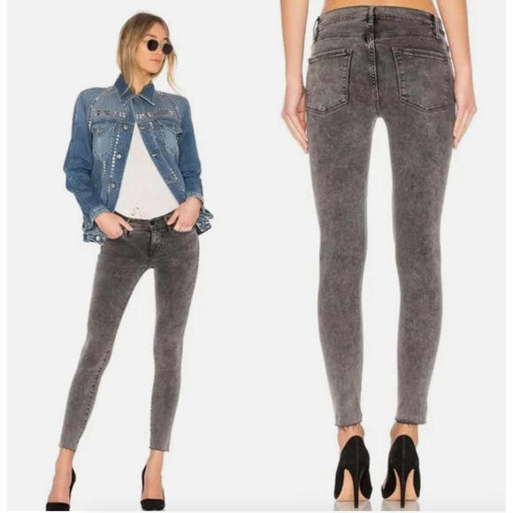 FRAME Denim Le Skinny de Jeanne Bennington Raw Hem Jeans Size 26 NWT $228msrp